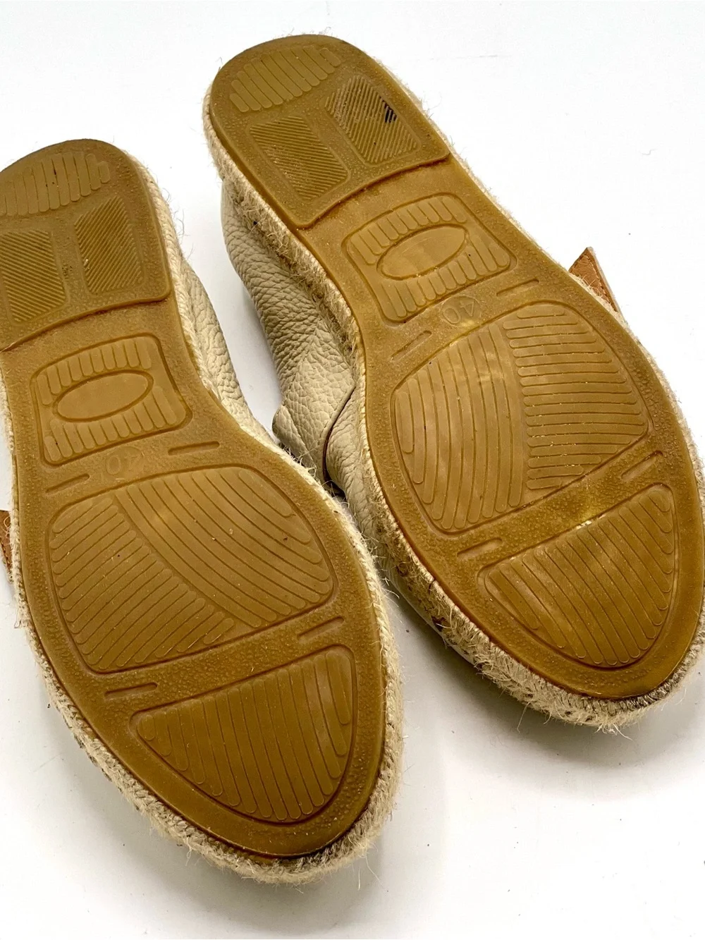 Buckle Beige Pebbled Leather Jutelia Mary Jane espadrilles Made In Spain Sz40/9